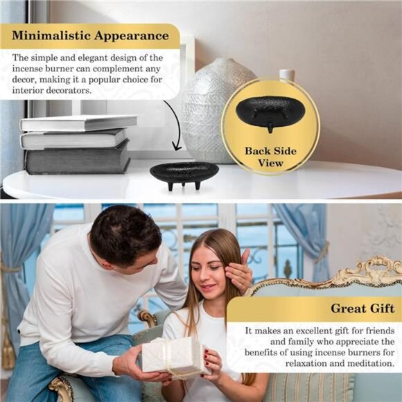 Cast Iron Incense Burner 4" L 2" H, Ideal for smudging, Incense Burning - Picture 7 of 8